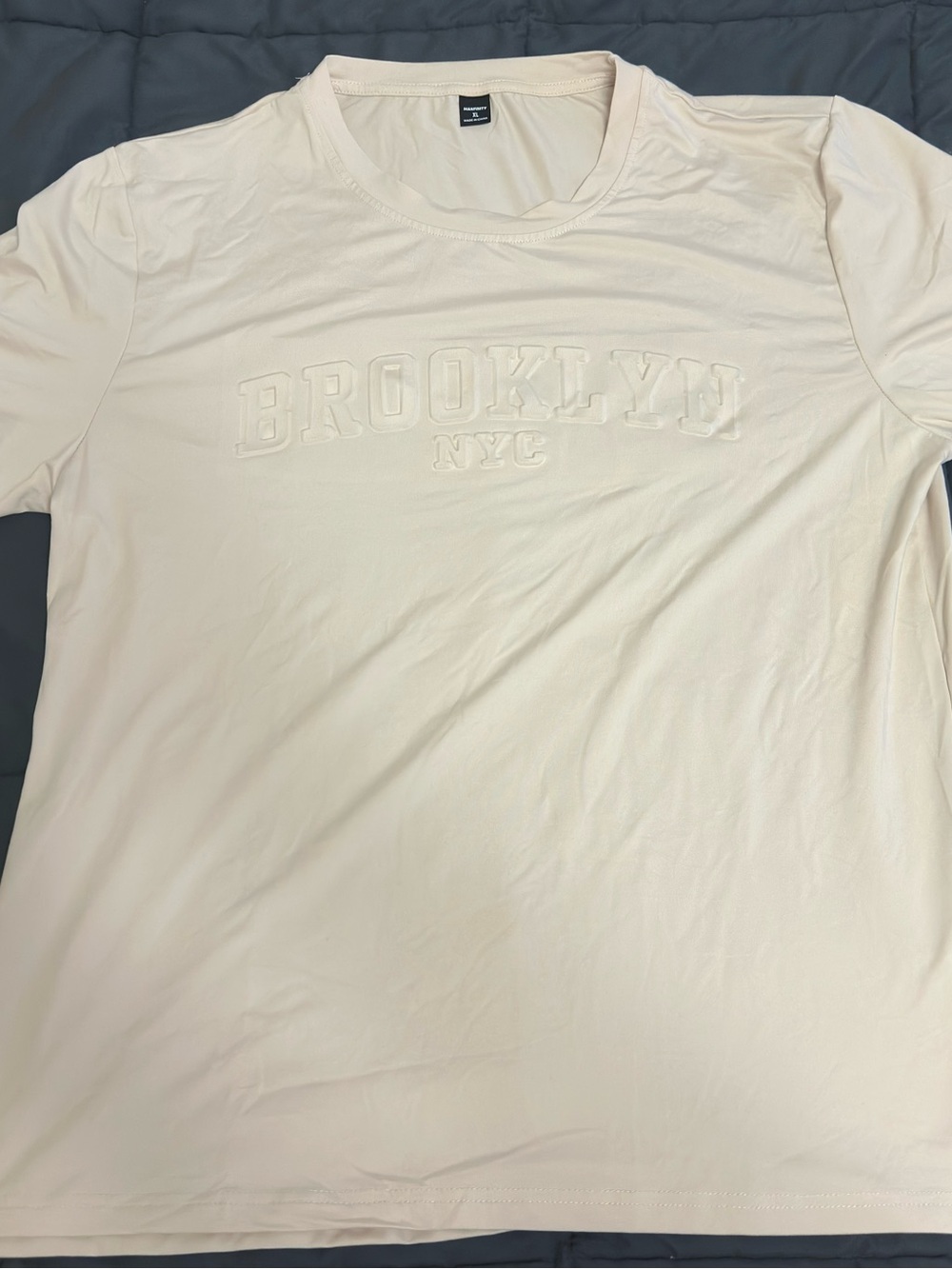 SHEIN Cream 'Brooklyn NYC' Short Sleeve Tee